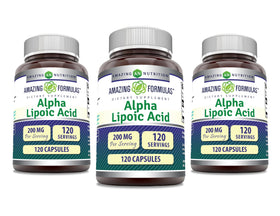 Acide Alpha-Lipoïque 200 Mg d'Amazing Nutrition, vue avant du flacon