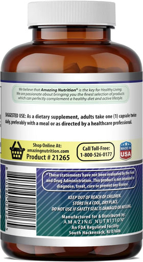 Acide Alpha Lipoïque 600 Mg Amazing Nutrition - étiquette détaillée