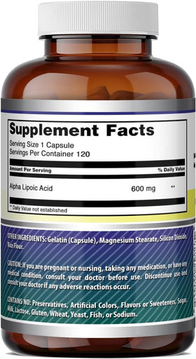 Acide Alpha Lipoïque 600 Mg Amazing Nutrition - taille des capsules comparée à une pièce