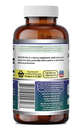 Acide Alpha Lipoïque Amazing Nutrition, revers de l'emballage