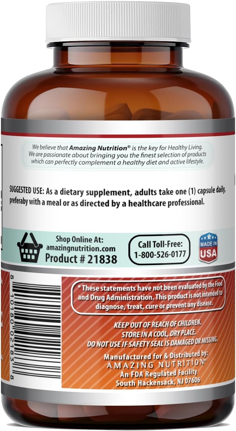 Acide Folique Amazing Nutrition 800 Mcg bouteille vue arrière