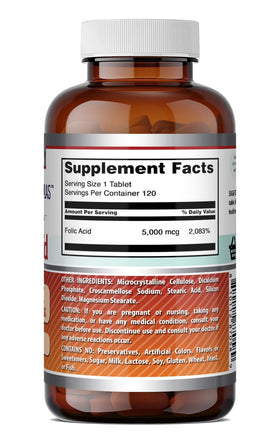 Acide folique Amazing Nutrition avec fond neutre
