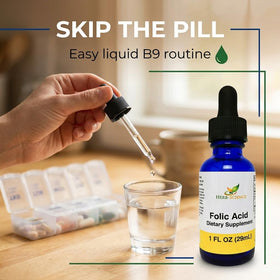 Acide folique liquide Herb-Science avec des ingrédients naturels