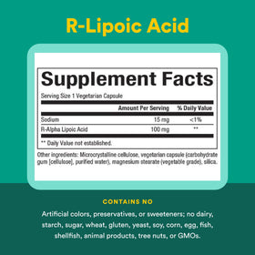 Acide R-Lipoïque Natural Factors avec échantillon d'une capsule