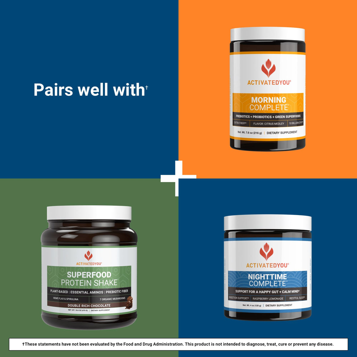 ACTIVATEDYOU BioCollagen Complex sur une table avec un verre d'eau