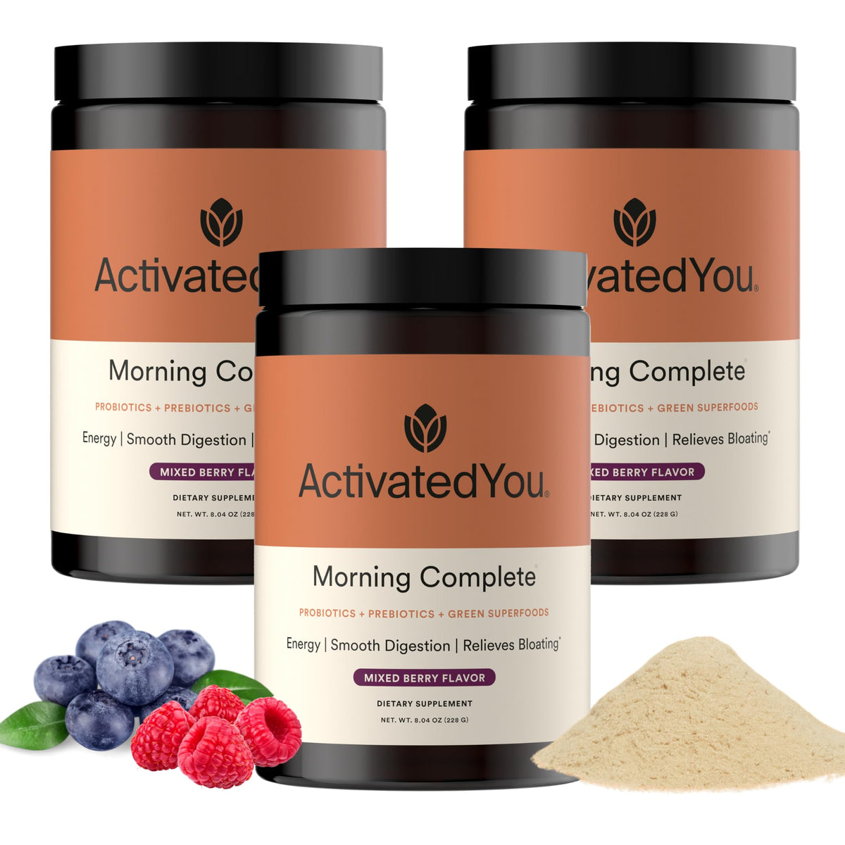 ACTIVATEDYOU Poudre de Super-aliments Verts 3 Paquets vue de face