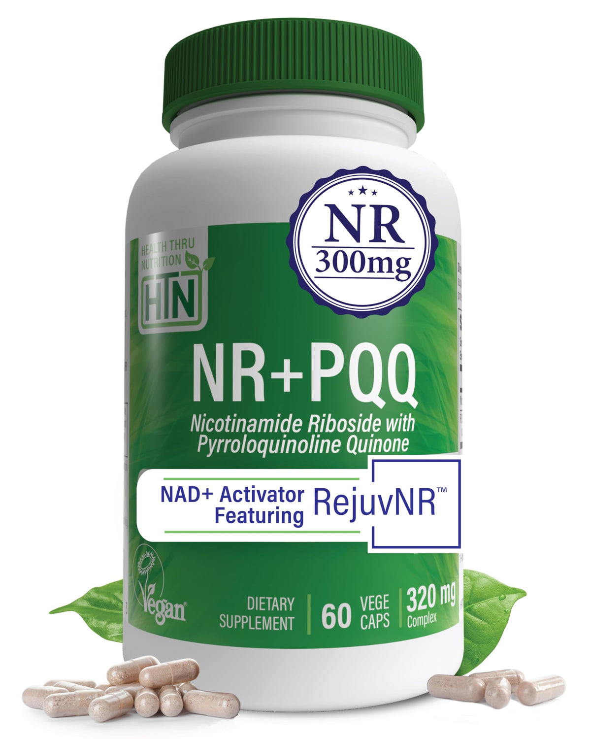 Activateur NAD+ 300mg avec PQQ de Health Thru Nutrition, emballage avant