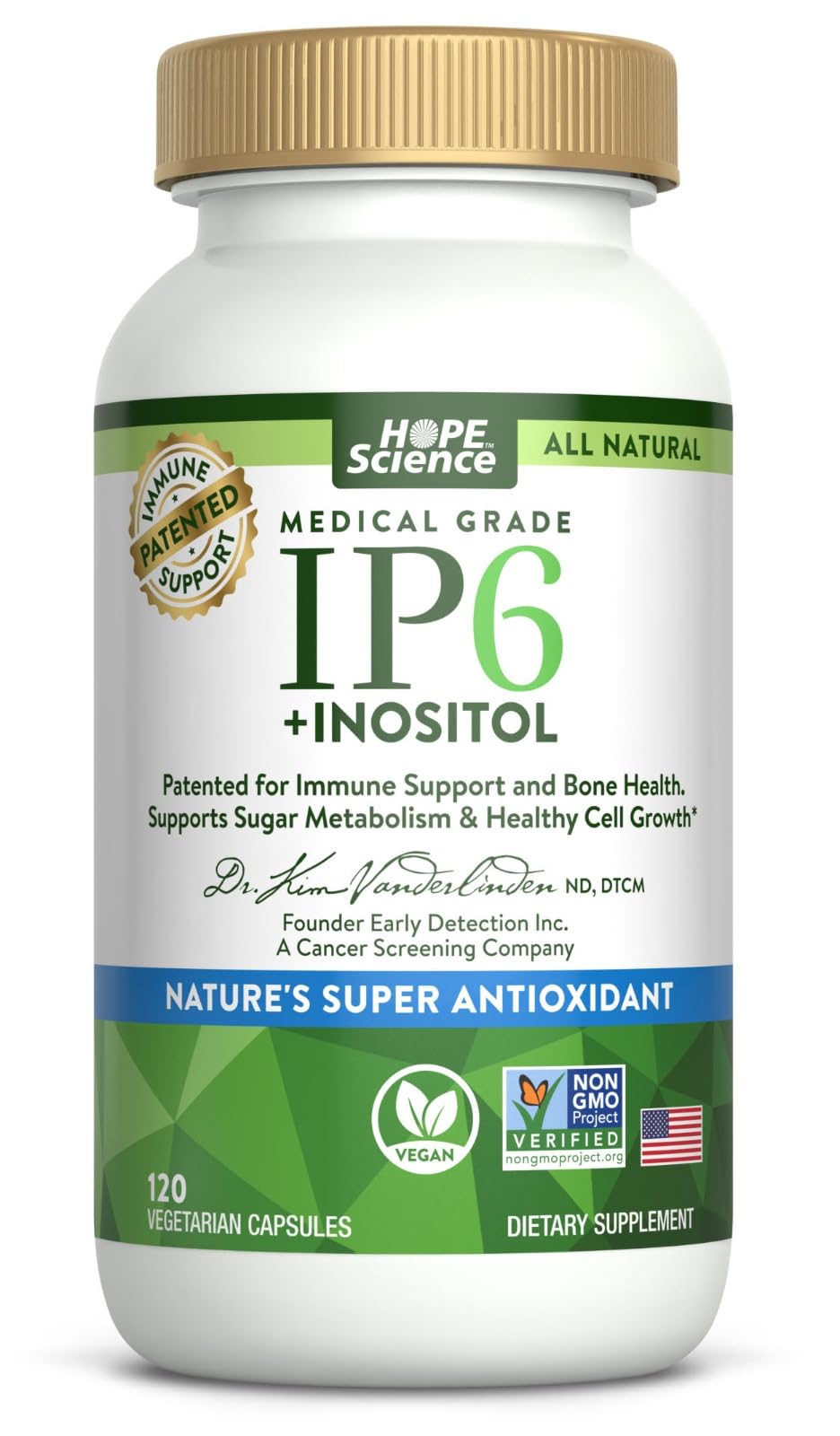 ACTIVE AGAIN IP6 Inositol 120 capsules - vue de face du flacon