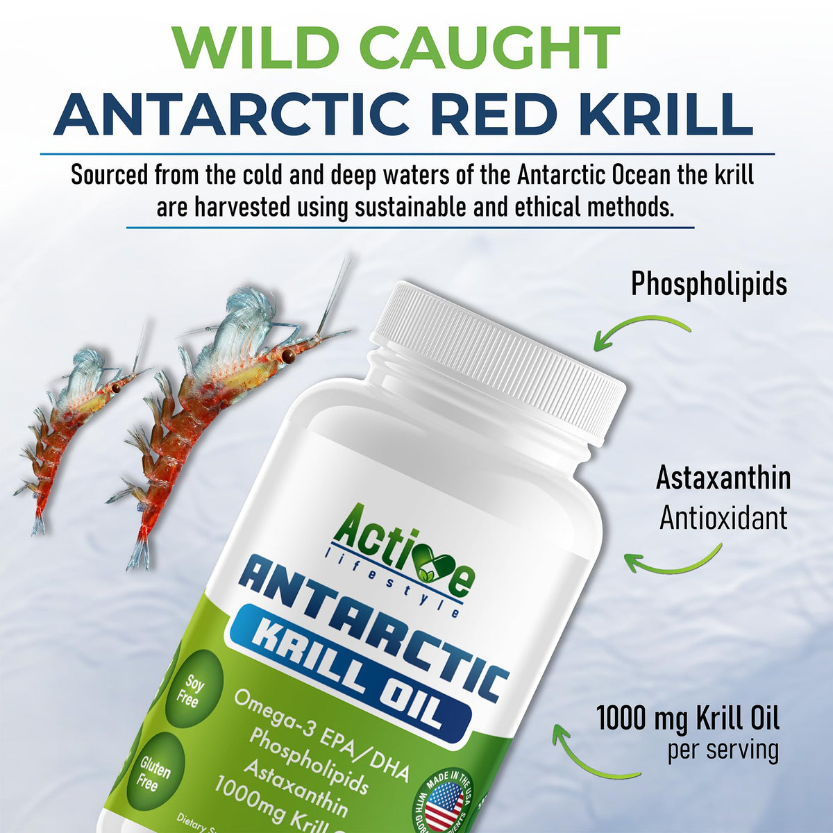 Active Lifestyle huile de krill 1000mg avec astaxanthine