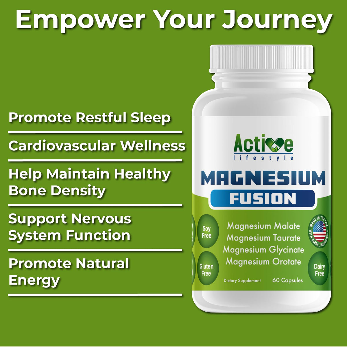 Active Lifestyle Magnesium Fusion 4X 200mg avec bouchon ouvert