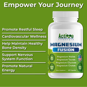 Active Lifestyle Magnesium Fusion 4X 200mg avec bouchon ouvert