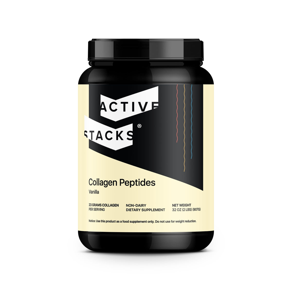 Active Stacks Poudre de Collagène Vanille 1080g vue avant