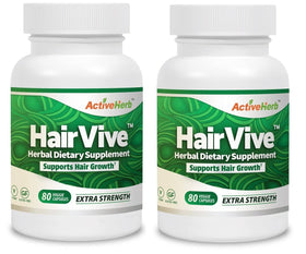 ActiveHerb HairVive capsules végétales pack de 2 avec 80 capsules chacune