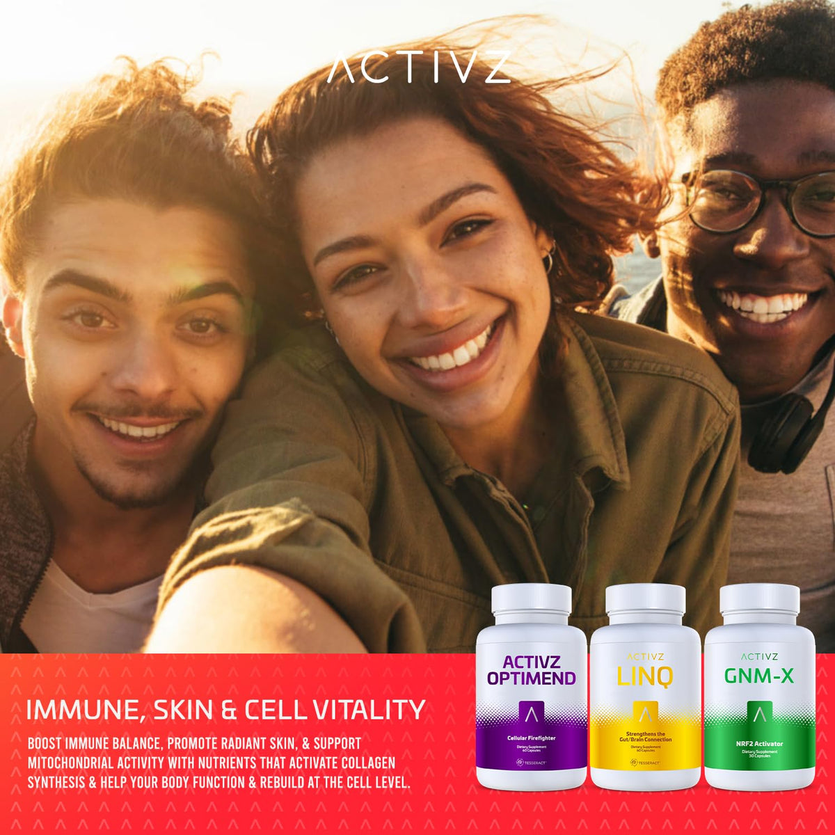 ACTIVZ Trifecta avec fonds naturels, représentant la santé et le bien-être
