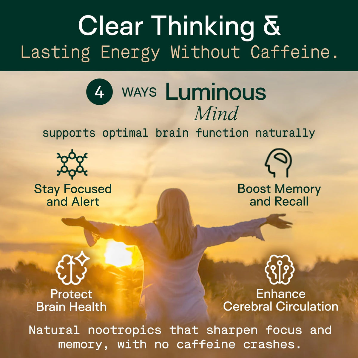 ADAPT NATURALS Luminous Mind boîte ouverte avec capsules