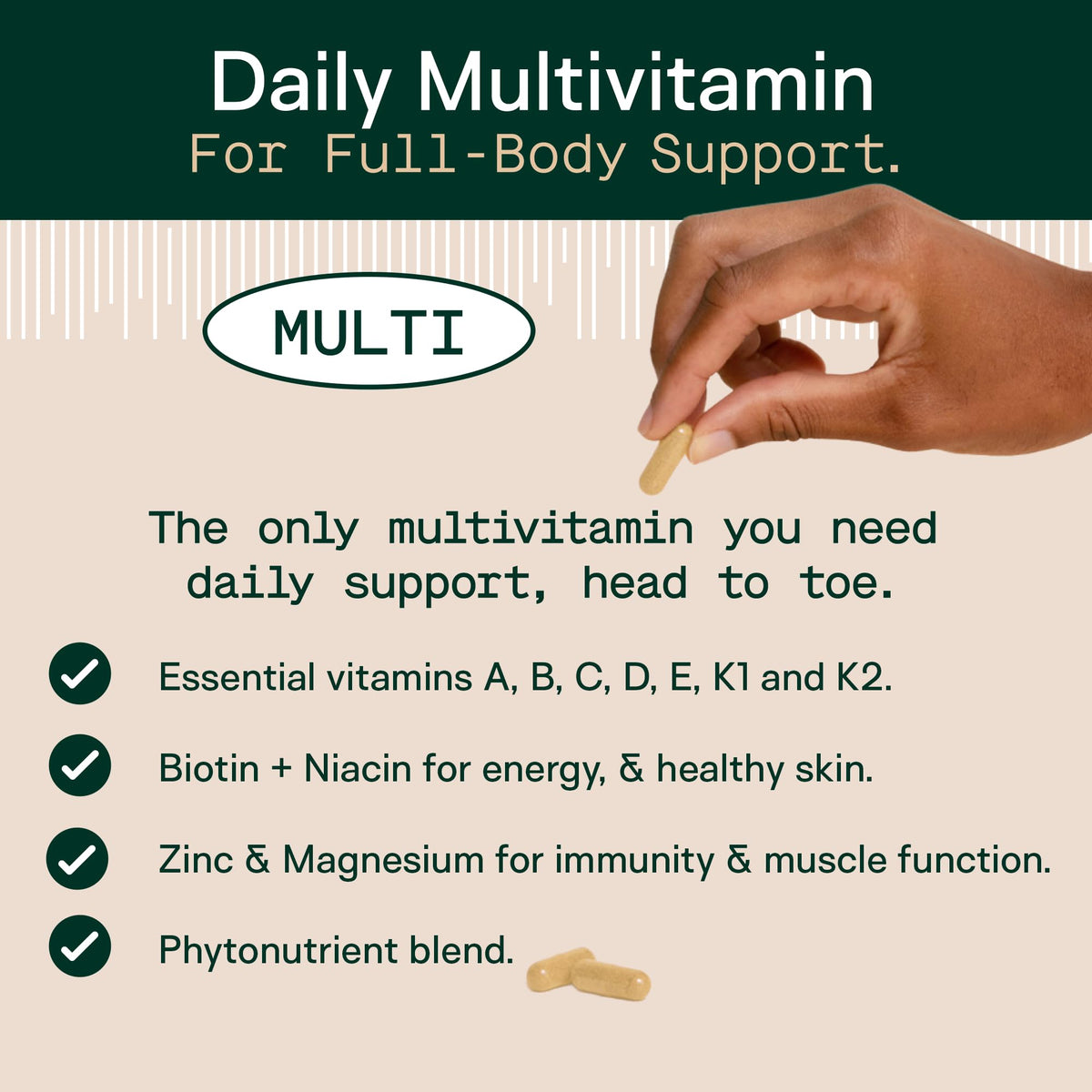 ADAPT NATURALS Multivitamines Bio-Disponibles 141g vue arrière