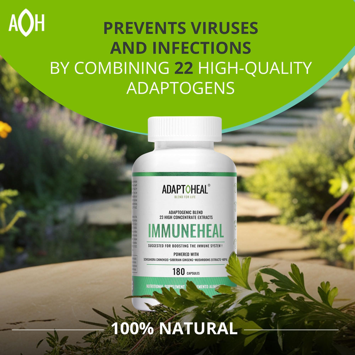ADAPTOHEAL daily wellness capsules ouvertes