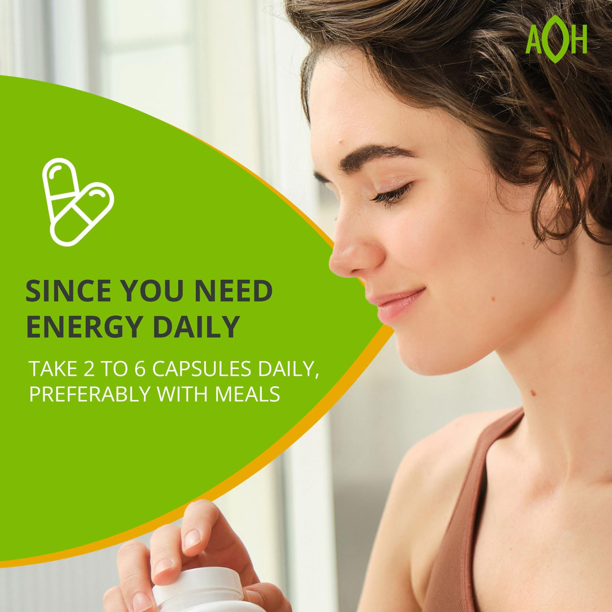 ADAPTOHEAL Energyheal flacon ouvert avec capsules