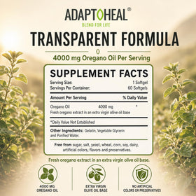 ADAPTOHEAL Huile d'Origan 4000mg gélules molles emballage