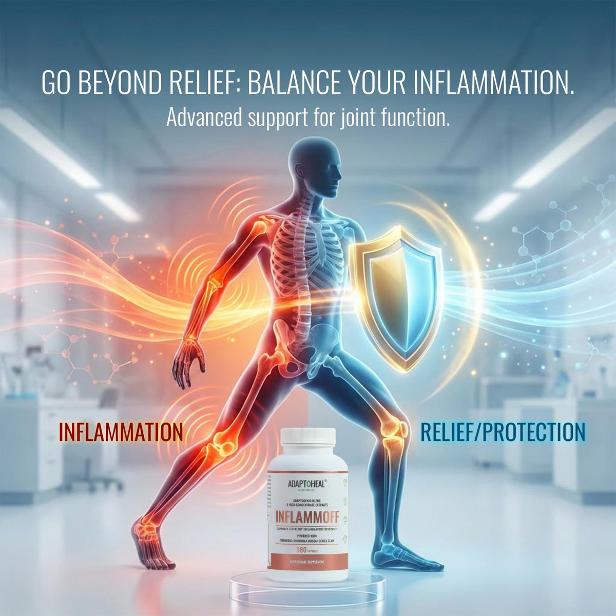 ADAPTOHEAL Inflammoff capsules sur une table
