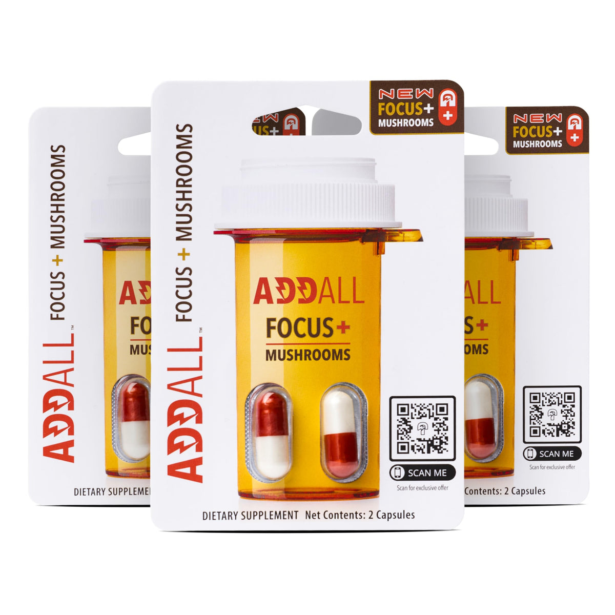 Addall Complément Alimentaire Mémoire Champignons 3 Pack vue avant