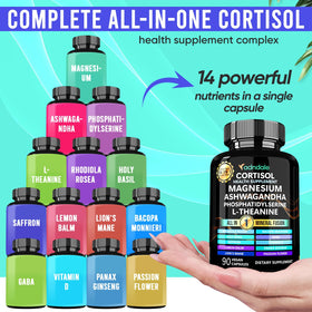 Adndale Compléments Alimentaires Cortisol Femme - boîte avec capsules