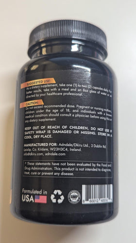 Adndale Compléments Alimentaires Cortisol Femme - capsules sur fond blanc