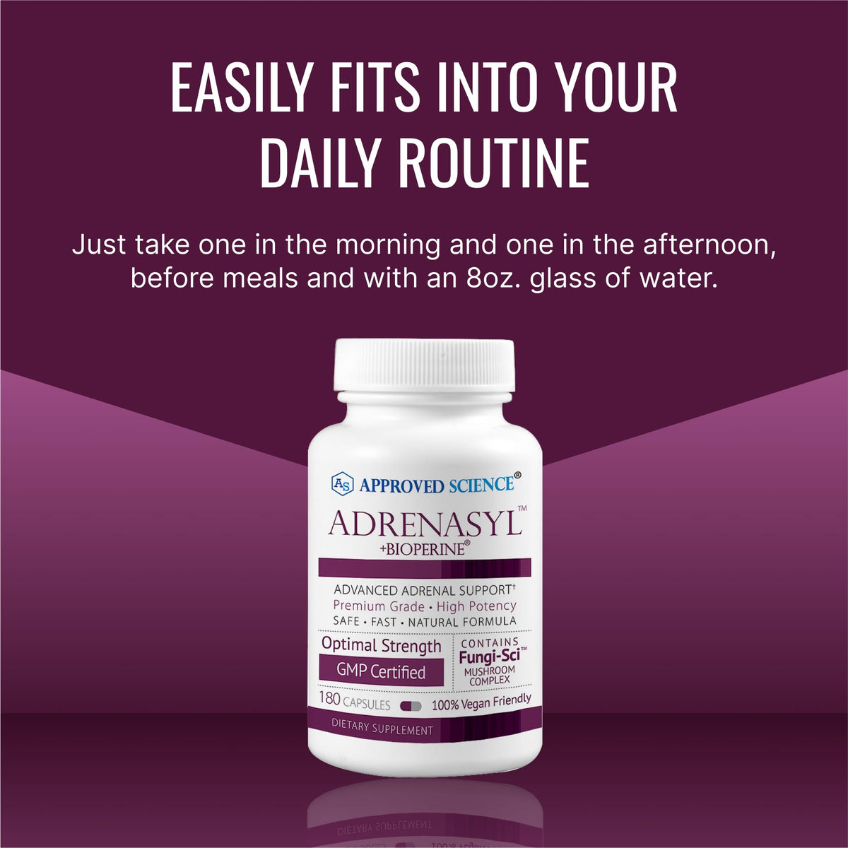 Adrenasyl d'Approved Science sur un fond neutre