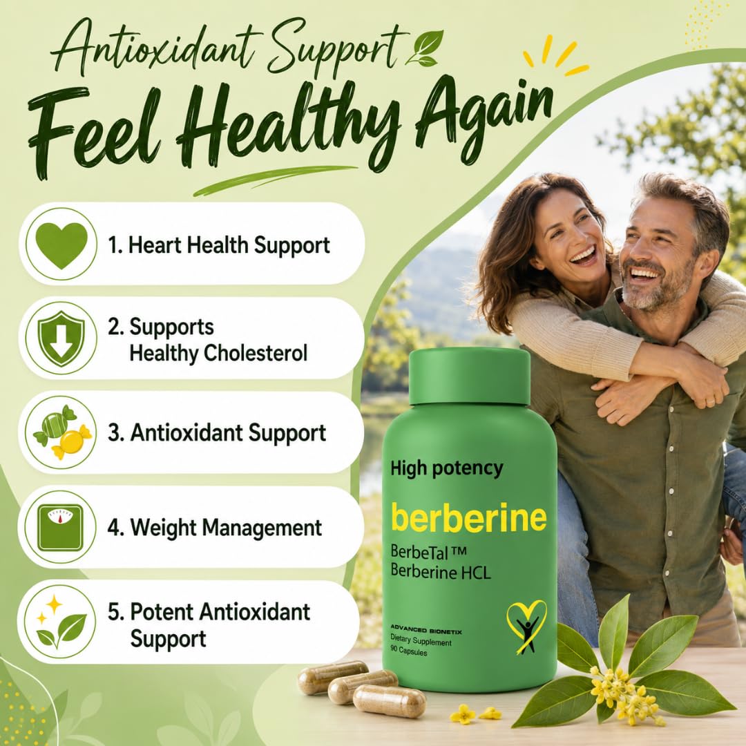 Advanced Bionetix Berbérine 1500mg 180 capsules côté