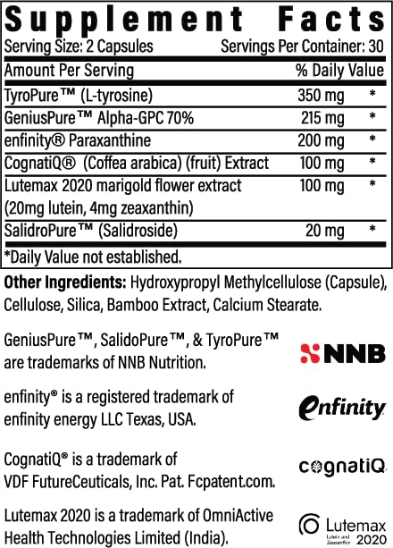 Advanced Bionutritionals BrainAMP Nootropic 60 Caps côté