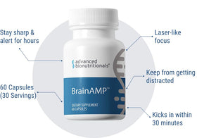 Advanced Bionutritionals BrainAMP Nootropic 60 Caps prise avec un verre d'eau