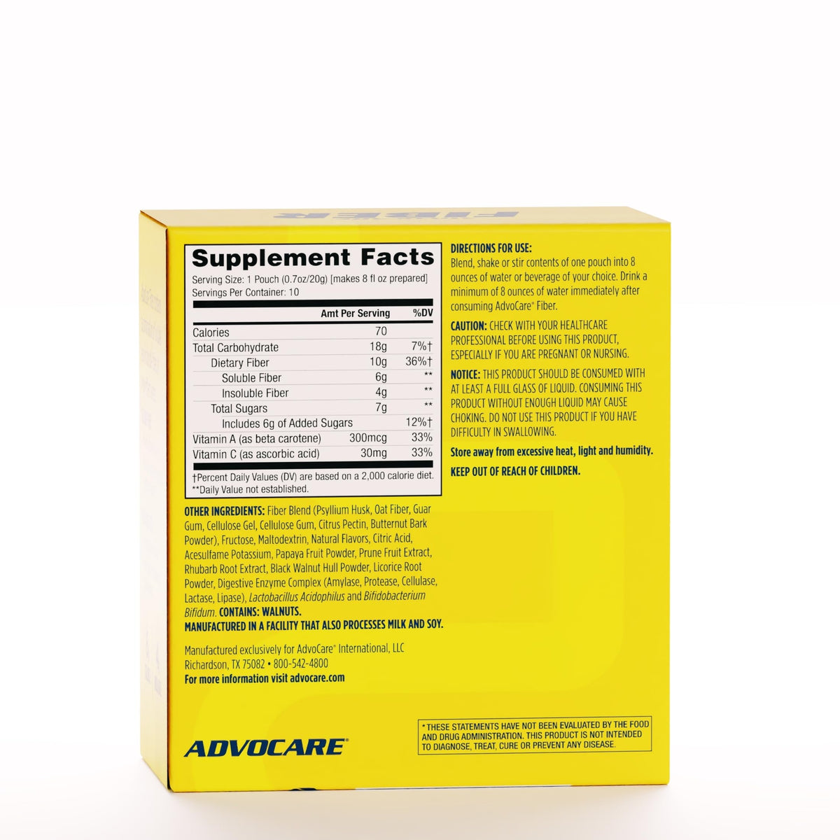 AdvoCare Complément Alimentaire en Poudre de Fibre 240g mélange dans un verre