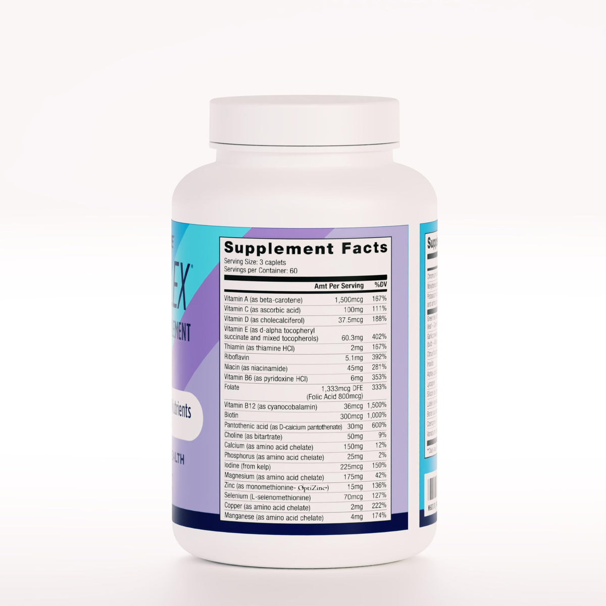 AdvoCare CorePlex 180 comprimés vue du dos de l'emballage