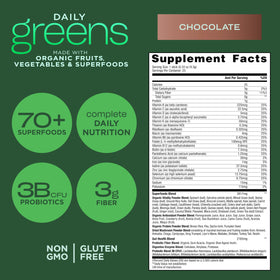 AdvoCare Daily Greens Superfood Chocolat, cuillère à café avec poudre