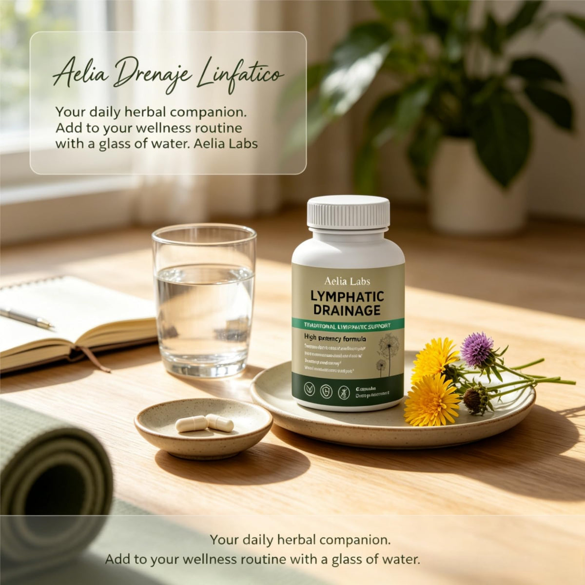 Aelia Labs Drenage Linfatico 60 Pcs, capsules sur une surface