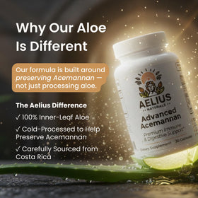 Aelius Naturals Aloe Vera Acemannan capsules ouvertes