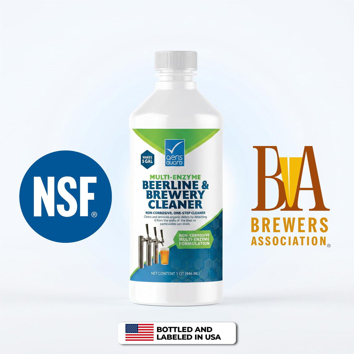 AerisGuard Nettoyant Multi-Enzymes 1 Quart dans un environnement de brasserie