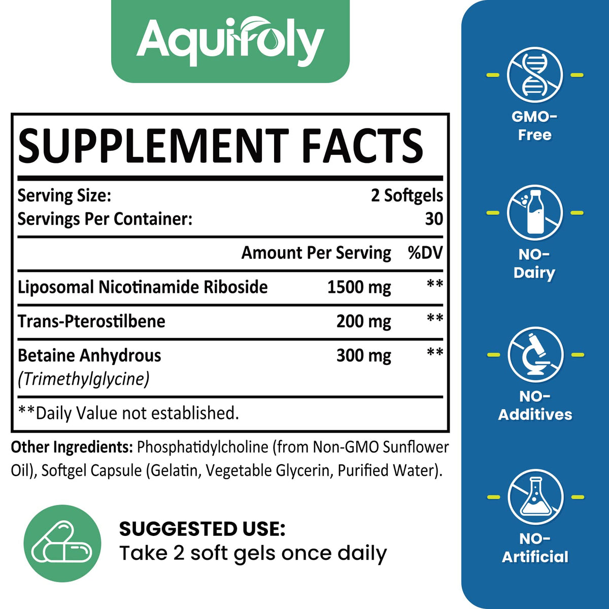 Aesticum Nicotinamide Riboside 2000 mg gélules vue arrière