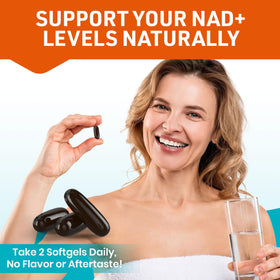 Aesticum Nicotinamide Riboside 2000mg softgels dans un verre d'eau