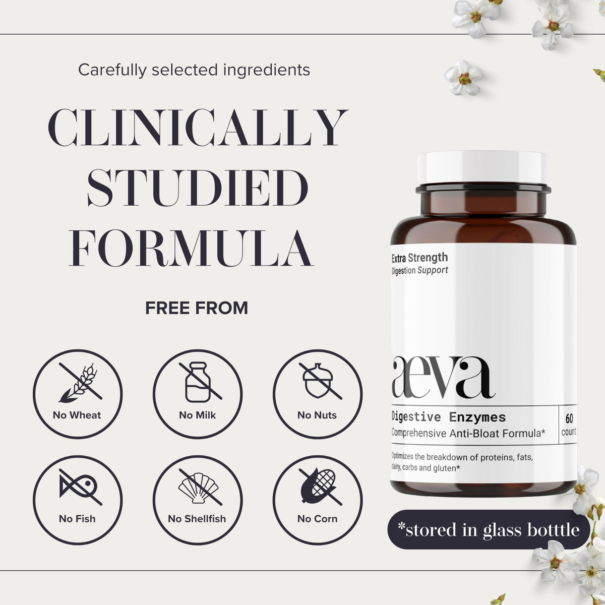 AEVA enzymes daily sur une table avec des couverts