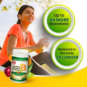 AFC Complexe de Vitamines B 120 Capsules ouvert avec des gélules visibles