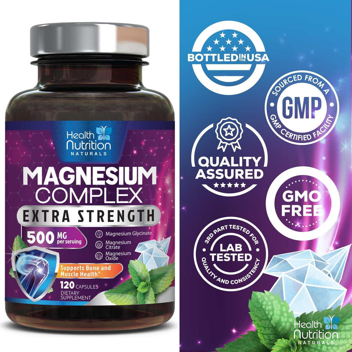 Affichage des capsules de magnésium dans un environnement de vie