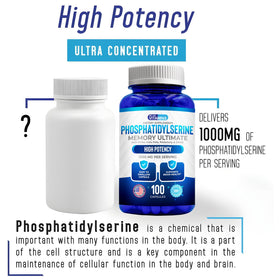 Affichage des capsules de phosphatidylsérine avec étiquette