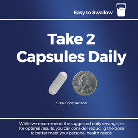 Affichage des capsules de Sodium Butyrate 1200mg Immortal Herbs à côté d'un verre d'eau