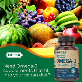Affichage des gélules DEVA Omega-3 DHA EPA