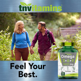Affichage des gélules tnvitamins Triple Omega 3-6-9 sur un fond neutre
