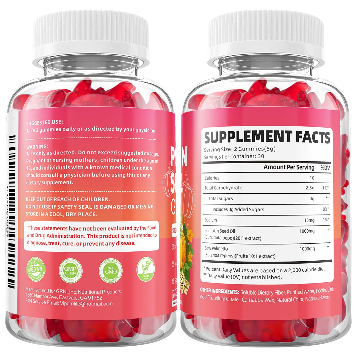 Affichage des gummies GrnLife avec une cuillère