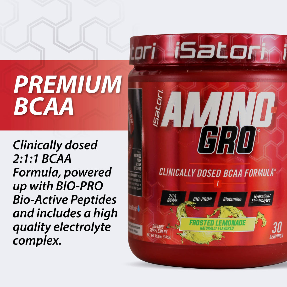Affichage des ingrédients de la poudre BCAA iSatori