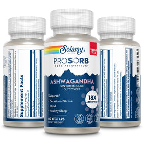 Affichage des ingrédients des capsules SOLARAY Ashwagandha