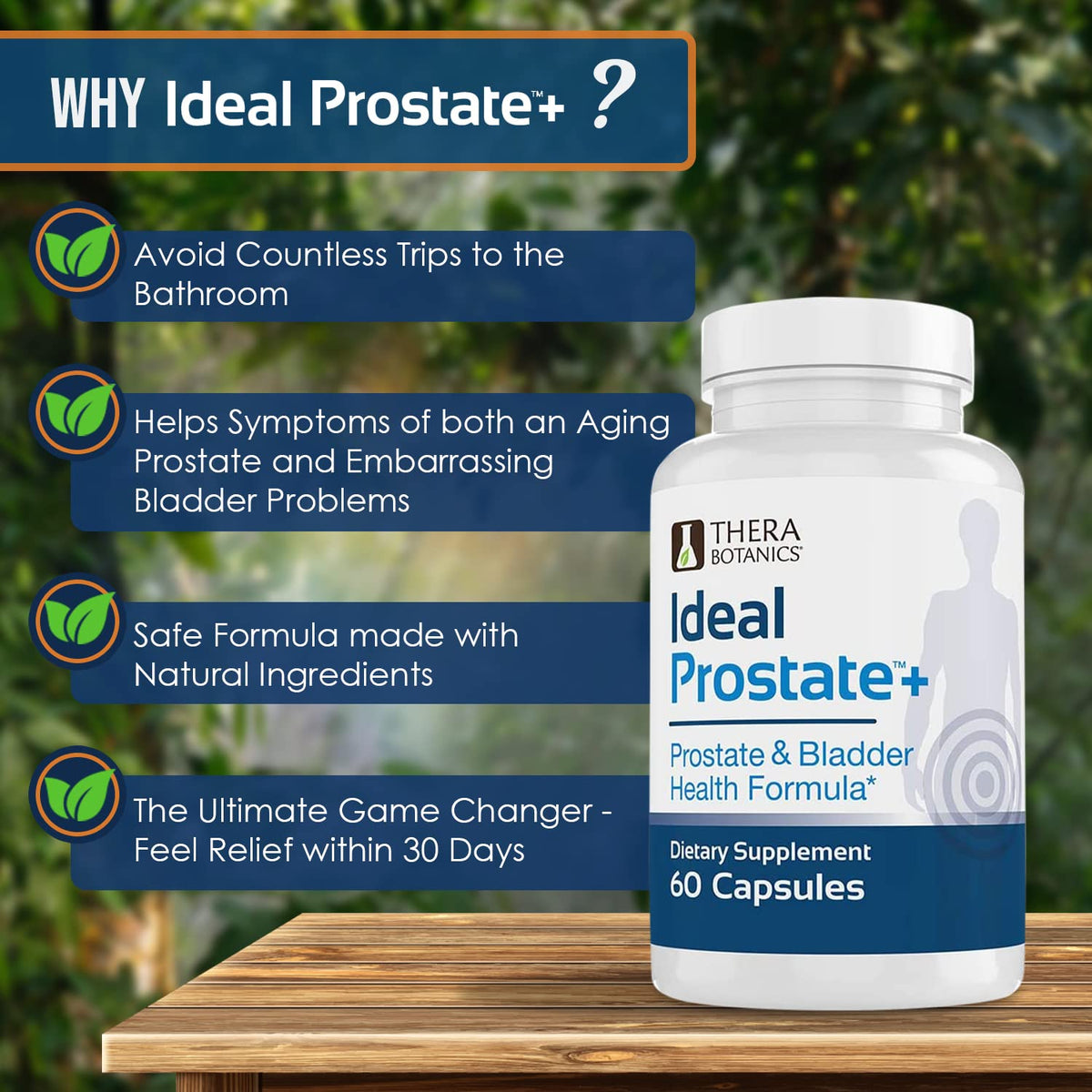Affichage des ingrédients sur l'emballage de Idéal Prostate Plus